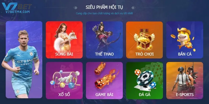 Các sảnh game hấp dẫn nhất tại nhà cái V7bet