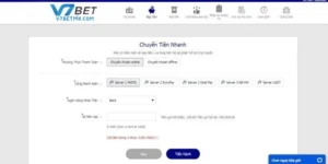 Tiến hành nạp tiền V7bet qua các phương thức