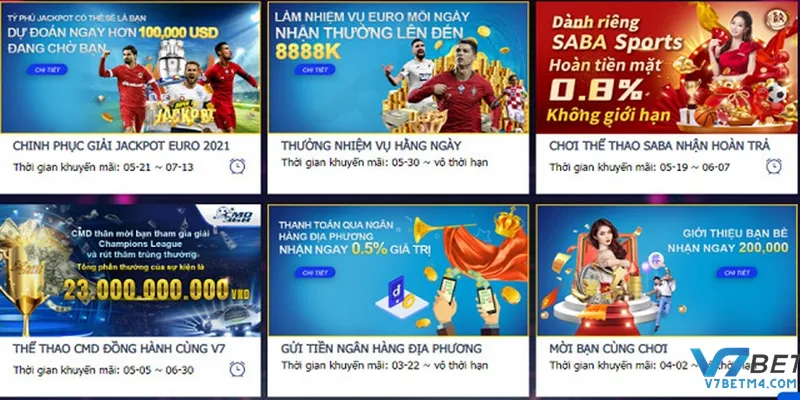 Tổng hợp các khuyến mãi V7bet hấp dẫn nhất